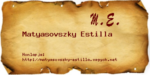 Matyasovszky Estilla névjegykártya